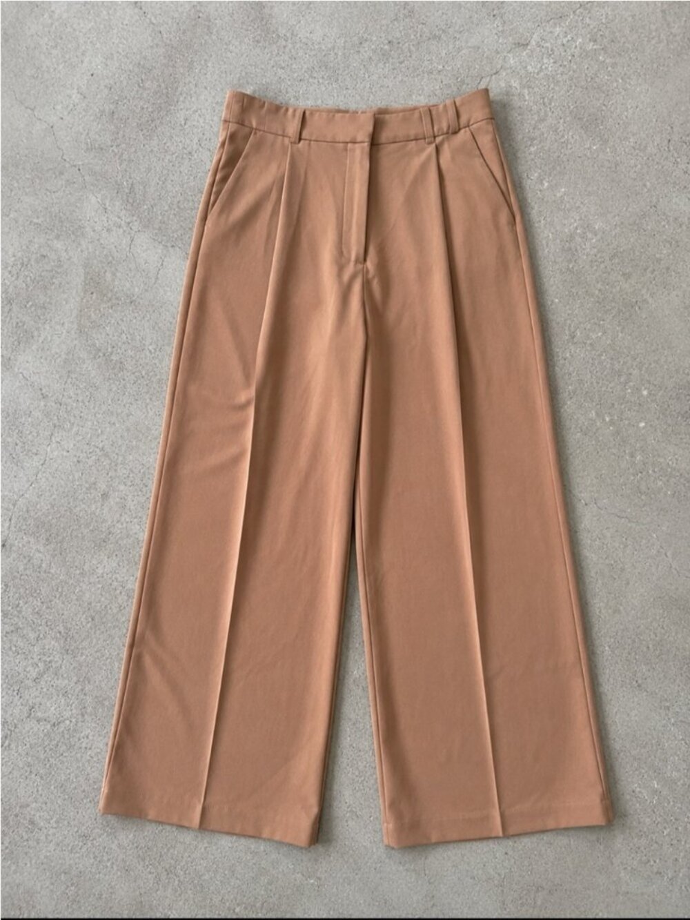 Abercrombie & Fitch Sloan Tailored Wide Leg Pants Woman 16 / 33 Tan Neutral